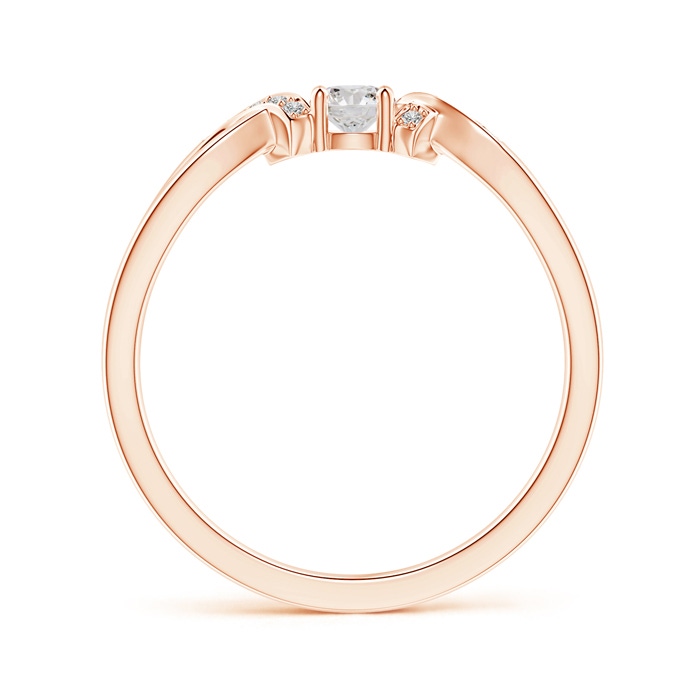 3.5mm IJI1I2 Solitaire Diamond Criss-Cross Ring in Rose Gold side-1