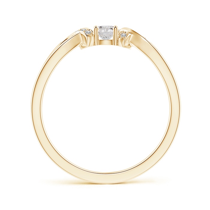 3.5mm IJI1I2 Solitaire Diamond Criss-Cross Ring in Yellow Gold side-1