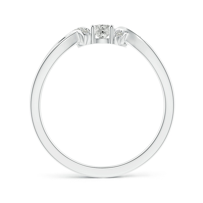 3.5mm KI3 Solitaire Diamond Criss-Cross Ring in White Gold side-1
