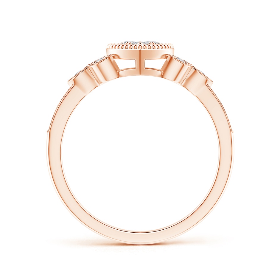 2mm HSI2 Milgrain Petal Diamond Composite Heart Promise Ring in Rose Gold side 199