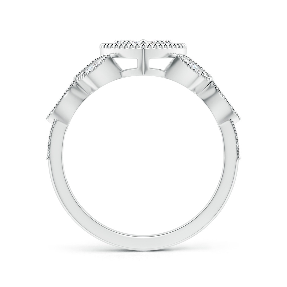 3.1mm GVS2 Milgrain Petal Diamond Composite Heart Promise Ring in White Gold side 199