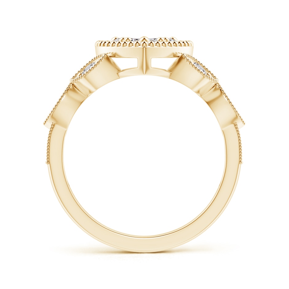 3.6mm IJI1I2 Milgrain Petal Diamond Composite Heart Promise Ring in Yellow Gold side 199