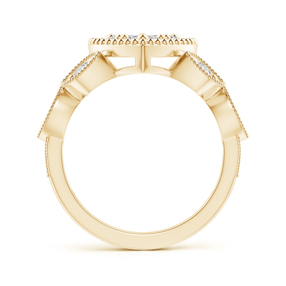 3.9mm HSI2 Milgrain Petal Diamond Composite Heart Promise Ring in Yellow Gold side 199