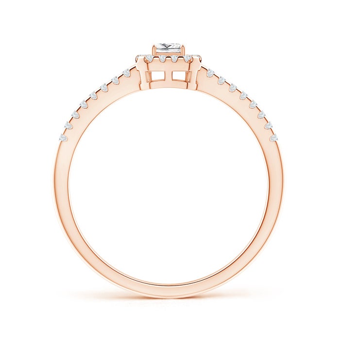 Floating Princess-Cut Natural Diamond Halo Promise Ring