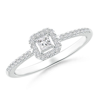2.5mm HSI2 Floating Princess-Cut Diamond Halo Promise Ring in White Gold