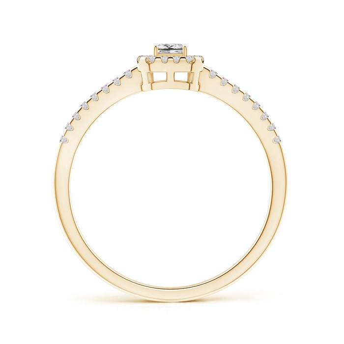 2.5mm IJI1I2 Floating Princess-Cut Diamond Halo Promise Ring in Yellow Gold product image