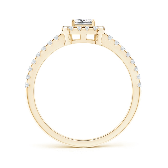 3.5mm GVS2 Floating Princess-Cut Diamond Halo Promise Ring in 9K Yellow Gold product image