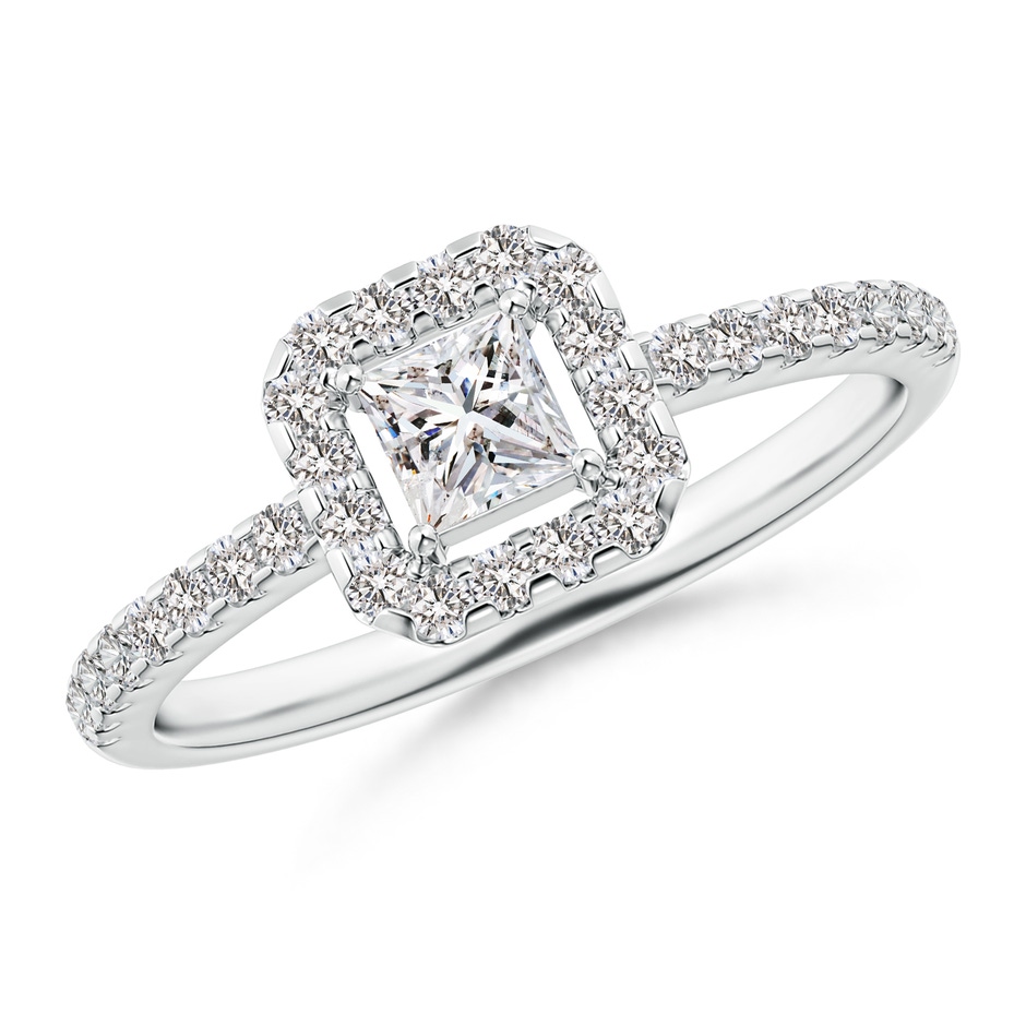 3.5mm IJI1I2 Floating Princess-Cut Diamond Halo Promise Ring in 10K White Gold 