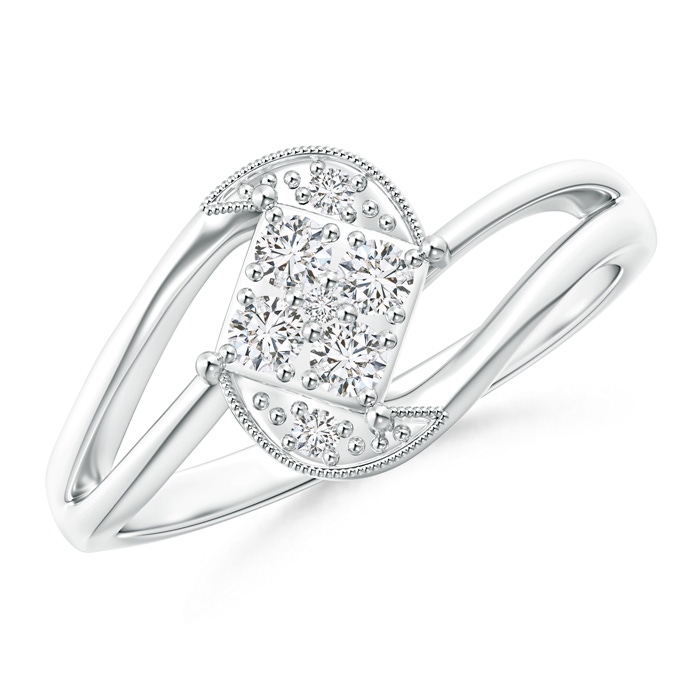 2.2mm HSI2 Clustre Diamond Accent Bypass Promise Ring in White Gold 