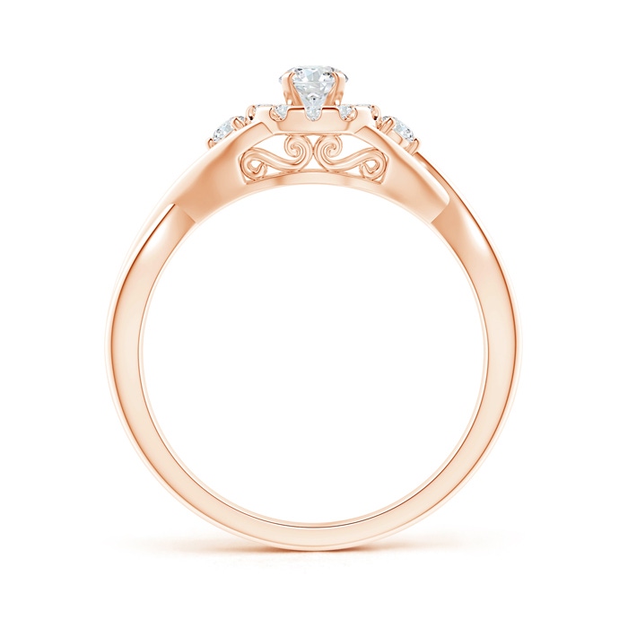 3.5mm GVS2 Pavé-Set Round Halo Diamond Infinity Promise Ring in Rose Gold side-1
