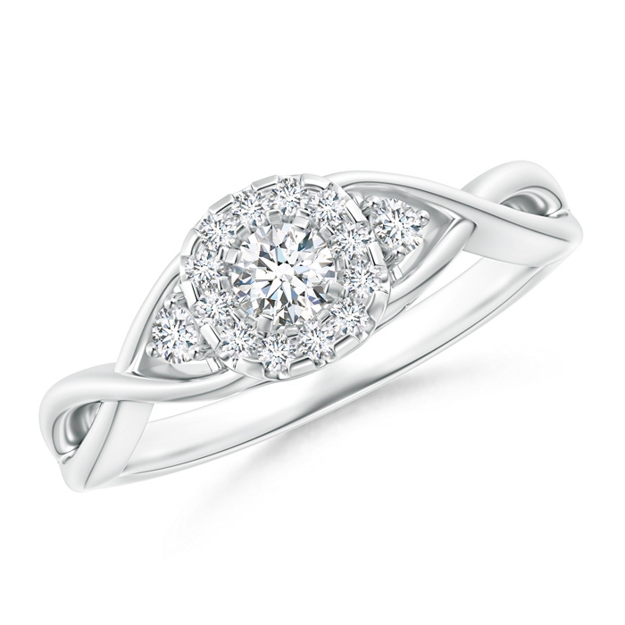 3.5mm GVS2 Pavé-Set Round Halo Diamond Infinity Promise Ring in White Gold 