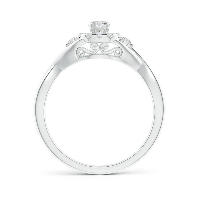 3.5mm HSI2 Pavé-Set Round Halo Diamond Infinity Promise Ring in White Gold side-1