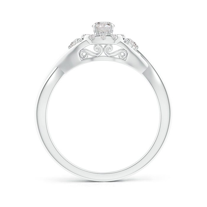 3.5mm IJI1I2 Pavé-Set Round Halo Diamond Infinity Promise Ring in White Gold side-1