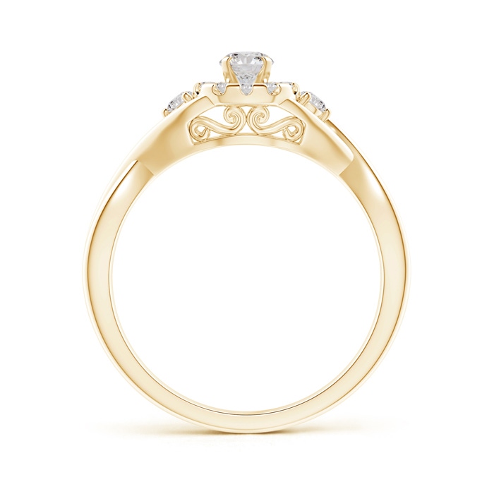 3.5mm IJI1I2 Pavé-Set Round Halo Diamond Infinity Promise Ring in Yellow Gold side-1