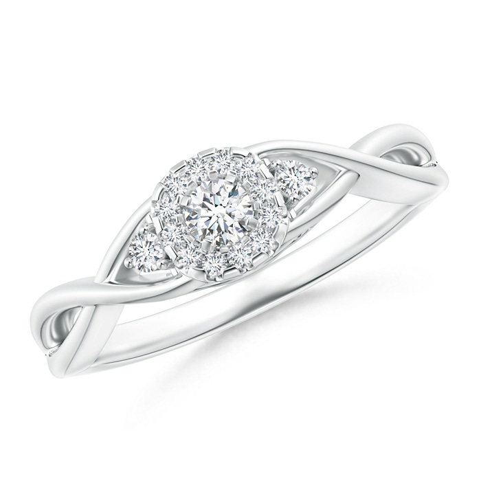 3mm GVS2 Pavé-Set Round Halo Diamond Infinity Promise Ring in White Gold 