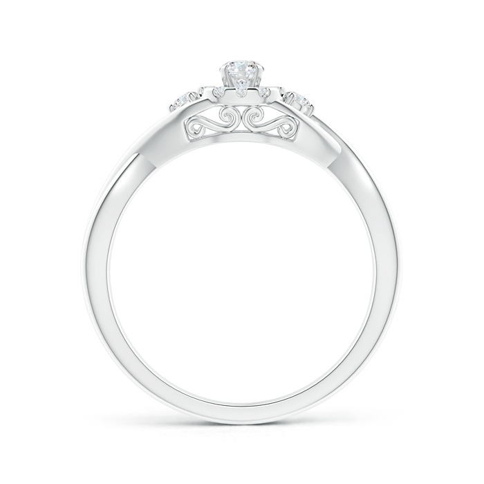 3mm GVS2 Pavé-Set Round Halo Diamond Infinity Promise Ring in White Gold side-1
