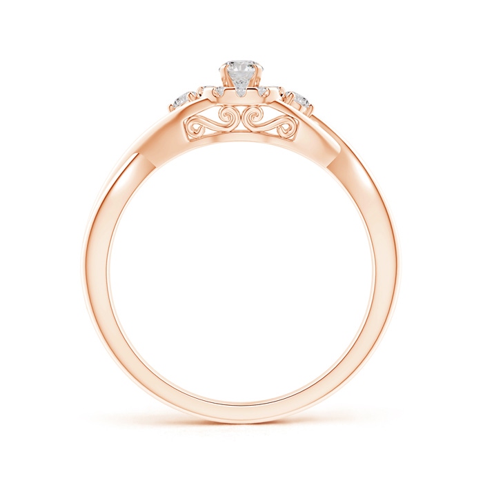 3mm IJI1I2 Pavé-Set Round Halo Diamond Infinity Promise Ring in Rose Gold side-1