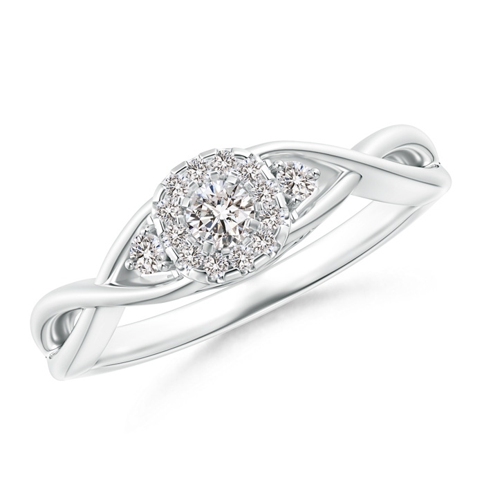3mm IJI1I2 Pavé-Set Round Halo Diamond Infinity Promise Ring in White Gold 