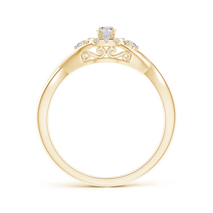 3mm IJI1I2 Pavé-Set Round Halo Diamond Infinity Promise Ring in Yellow Gold side-1