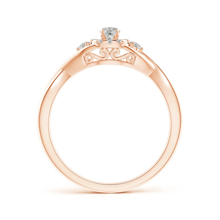 3mm KI3 Pavé-Set Round Halo Diamond Infinity Promise Ring in Rose Gold side-1