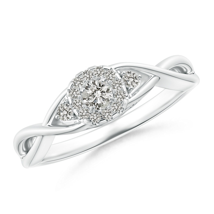 3mm KI3 Pavé-Set Round Halo Diamond Infinity Promise Ring in White Gold 