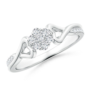 1.8mm GVS2 Twisted Heart 2 Heart Diamond Clustre Promise Ring in P950 Platinum