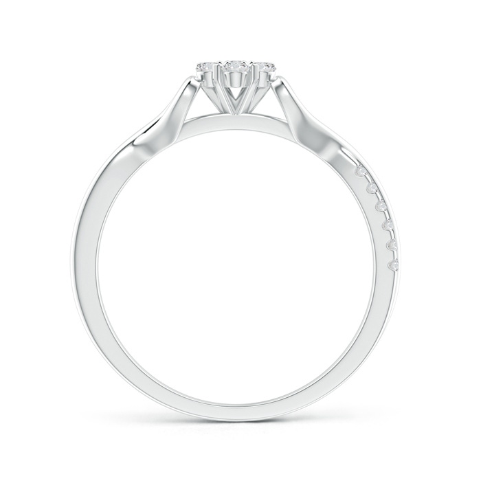 1.8mm HSI2 Twisted Heart 2 Heart Diamond Clustre Promise Ring in White Gold Side-1