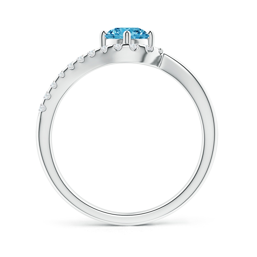 5.1mm AAAA Solitaire Round Fancy Intense Blue Diamond Swirl Promise Ring in P950 Platinum - side 199