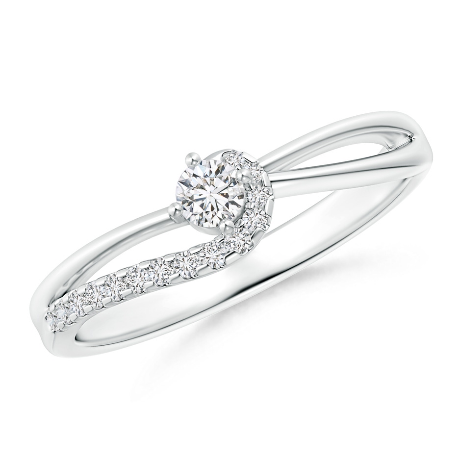 3mm HSI2 Solitaire Round Diamond Swirl Promise Ring in P950 Platinum 