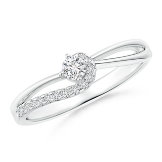 3mm HSI2 Solitaire Round Diamond Swirl Promise Ring in White Gold
