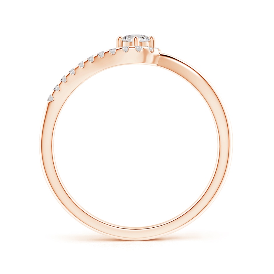 3mm IJI1I2 Solitaire Round Diamond Swirl Promise Ring in Rose Gold side 199