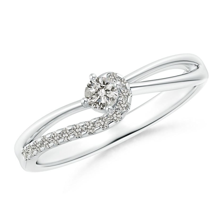 3mm KI3 Solitaire Round Diamond Swirl Promise Ring in 9K White Gold 