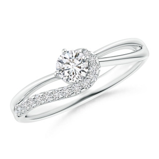 4.1mm HSI2 Solitaire Round Diamond Swirl Promise Ring in White Gold