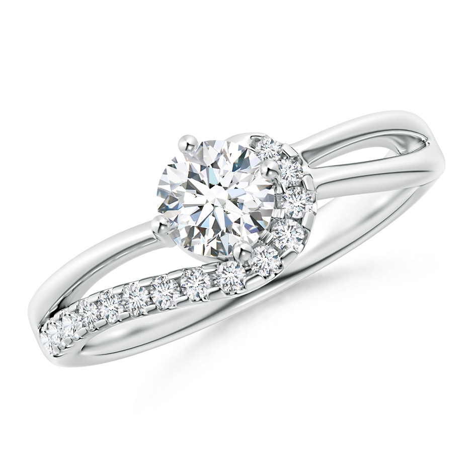 5.1mm GVS2 Solitaire Round Diamond Swirl Promise Ring in P950 Platinum 