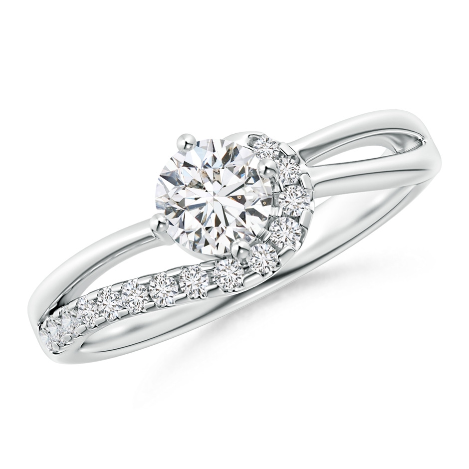 5.1mm HSI2 Solitaire Round Diamond Swirl Promise Ring in White Gold 