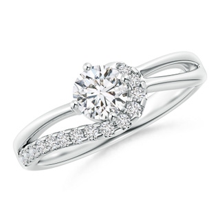 5.1mm HSI2 Solitaire Round Diamond Swirl Promise Ring in White Gold