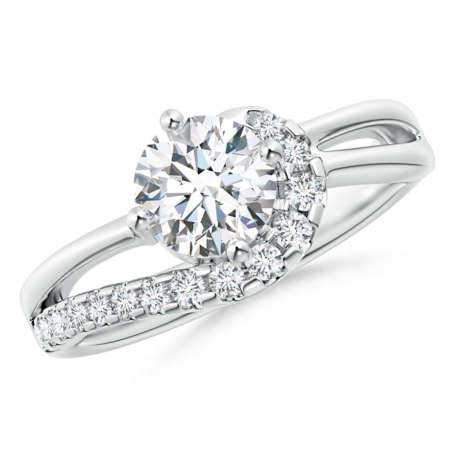 6.4mm GVS2 Solitaire Round Diamond Swirl Promise Ring in P950 Platinum 