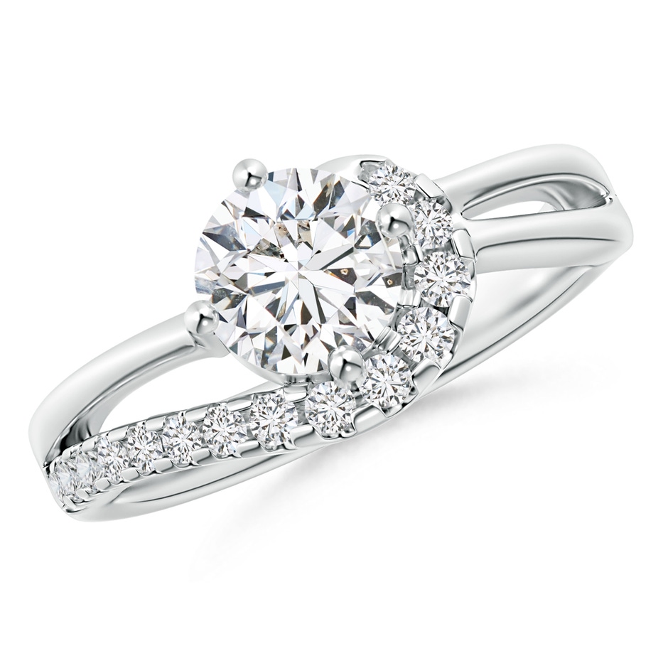 6.4mm HSI2 Solitaire Round Diamond Swirl Promise Ring in P950 Platinum 