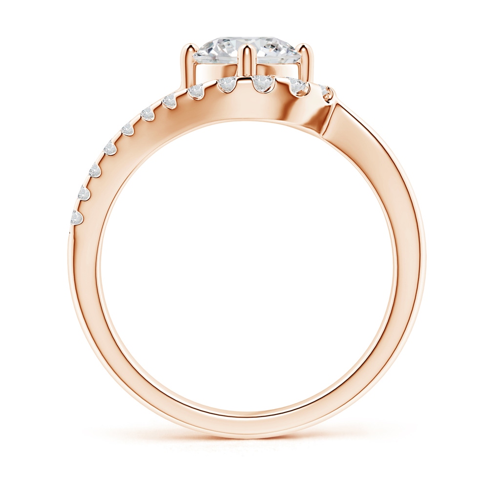 6.4mm HSI2 Solitaire Round Diamond Swirl Promise Ring in Rose Gold Side 199
