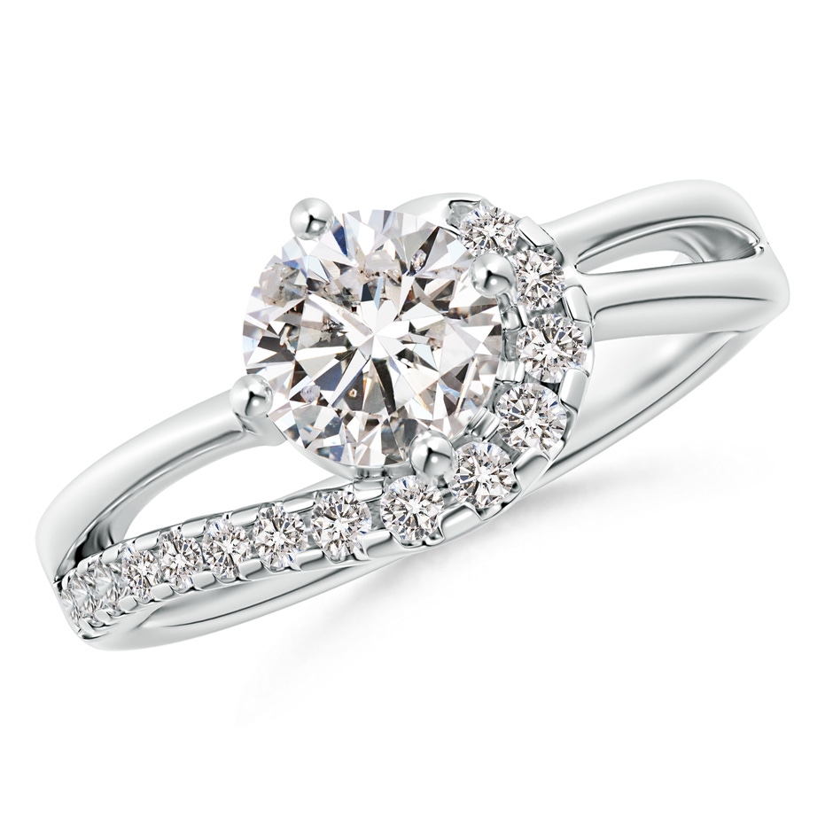 6.4mm IJI1I2 Solitaire Round Diamond Swirl Promise Ring in P950 Platinum 