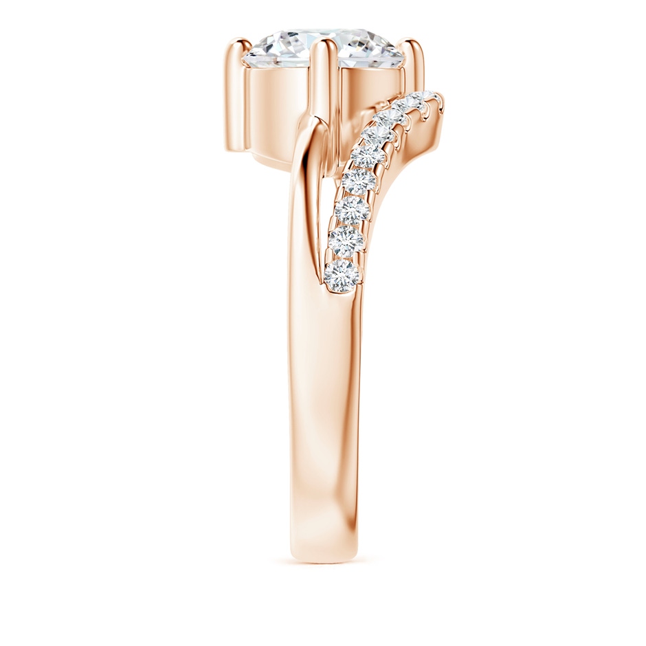 7.4mm GVS2 Solitaire Round Diamond Swirl Promise Ring in Rose Gold side 299