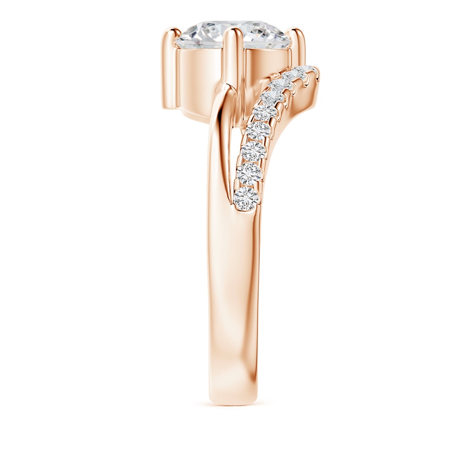 7.4mm HSI2 Solitaire Round Diamond Swirl Promise Ring in 18K Rose Gold side 299