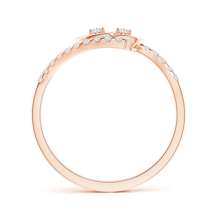 Entwined Double Natural Diamond Bypass Heart Promise Ring