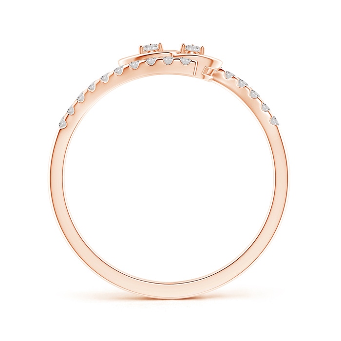 1.7mm IJI1I2 Entwined Double Diamond Bypass Heart Promise Ring in Rose Gold product image