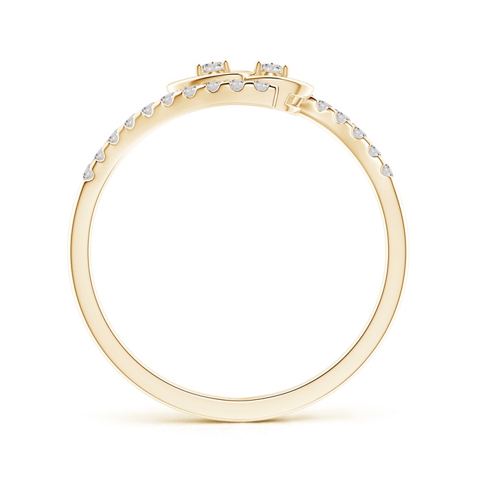 1.7mm IJI1I2 Entwined Double Diamond Bypass Heart Promise Ring in Yellow Gold product image