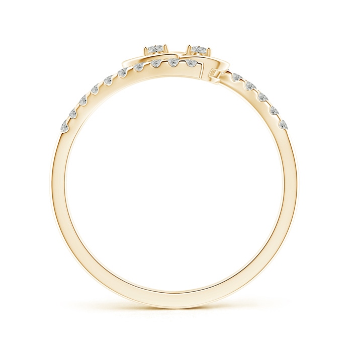 1.7mm KI3 Entwined Double Diamond Bypass Heart Promise Ring in Yellow Gold product image
