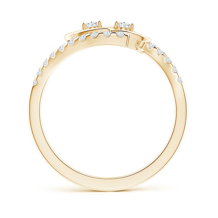 2.2mm GVS2 Entwined Double Diamond Bypass Heart Promise Ring in Yellow Gold product image