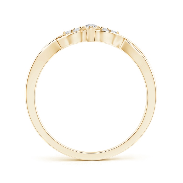 2mm HSI2 Illusion Set Diamond Crossover Promise Ring in Yellow Gold side-1