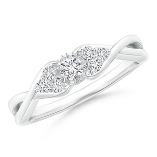 3mm HSI2 Illusion Set Diamond Crossover Promise Ring in White Gold