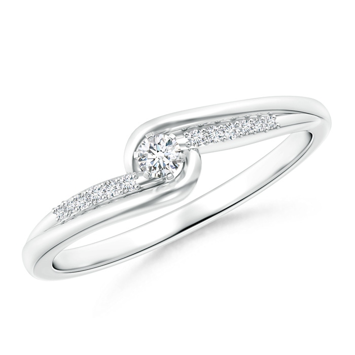 2.5mm GVS2 Six Prong-Set Solitaire Diamond Bypass Promise Ring in P950 Platinum 